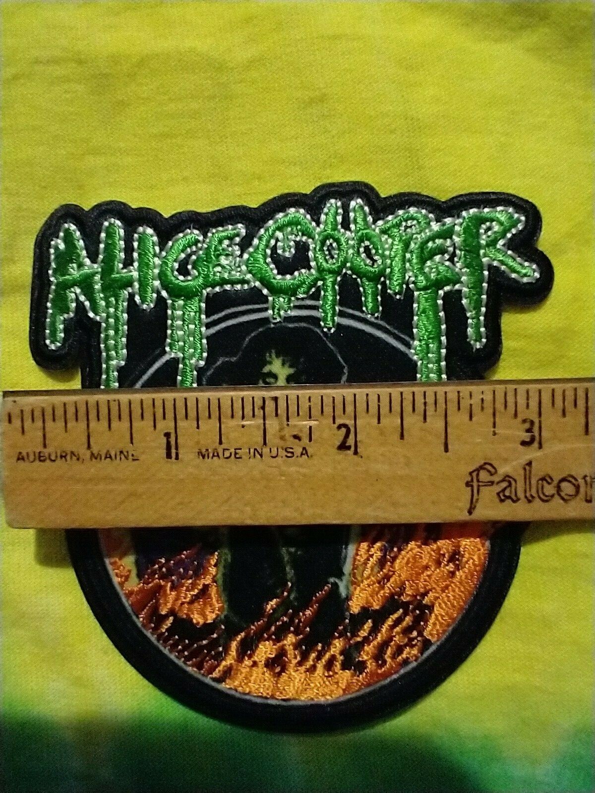 Alice Cooper In Flames 3.25 x 3 Inches Iron On Patch