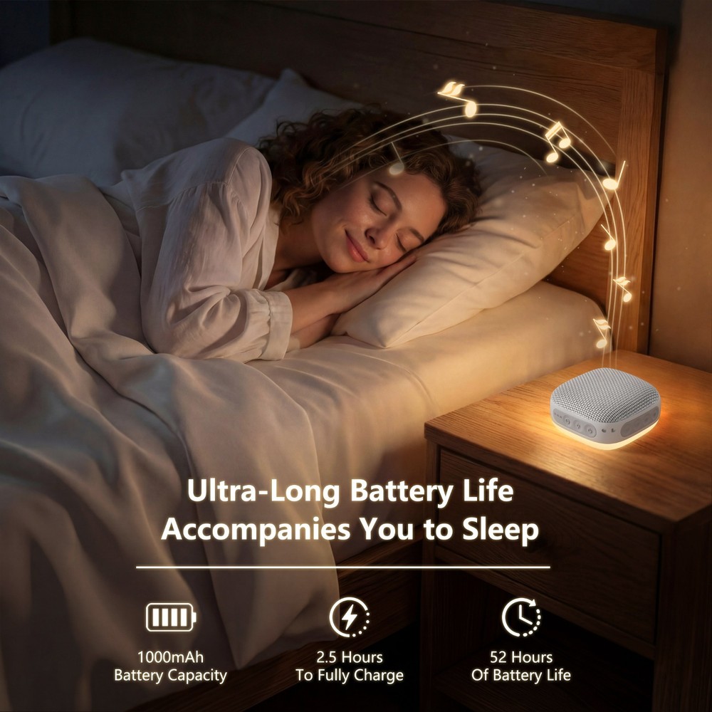 White Noise Machine with 20 Non Looping Natural Soothing Sounds Memory Function