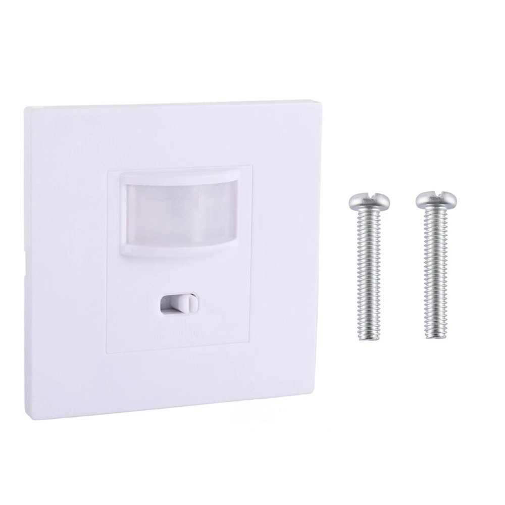 White PIR Motion Sensor Wall Switch AC100-240V for Downlights & Ceiling Lights