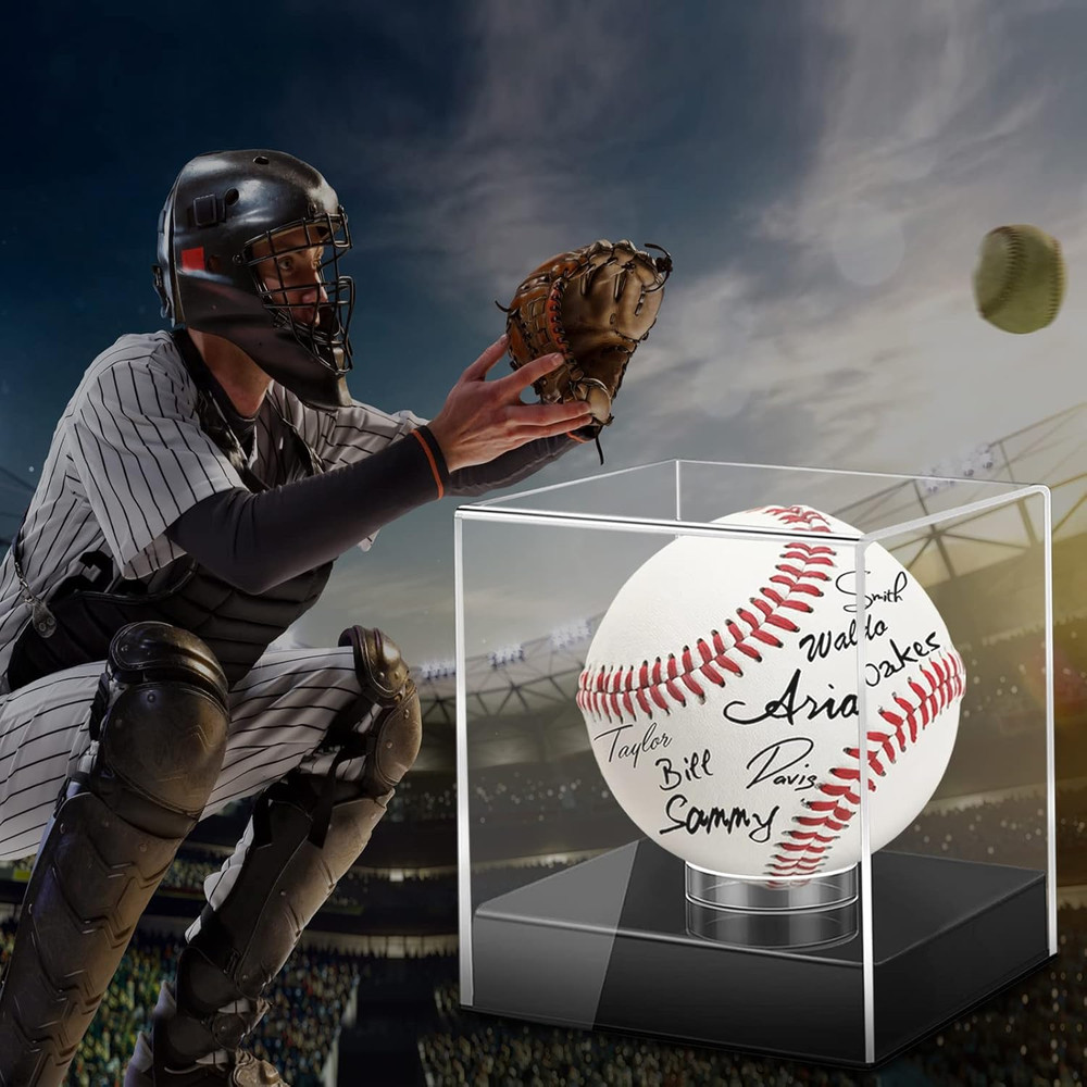 Acrylic Baseball Case for Display - UV Protected Baseball Display Cube, Autograp