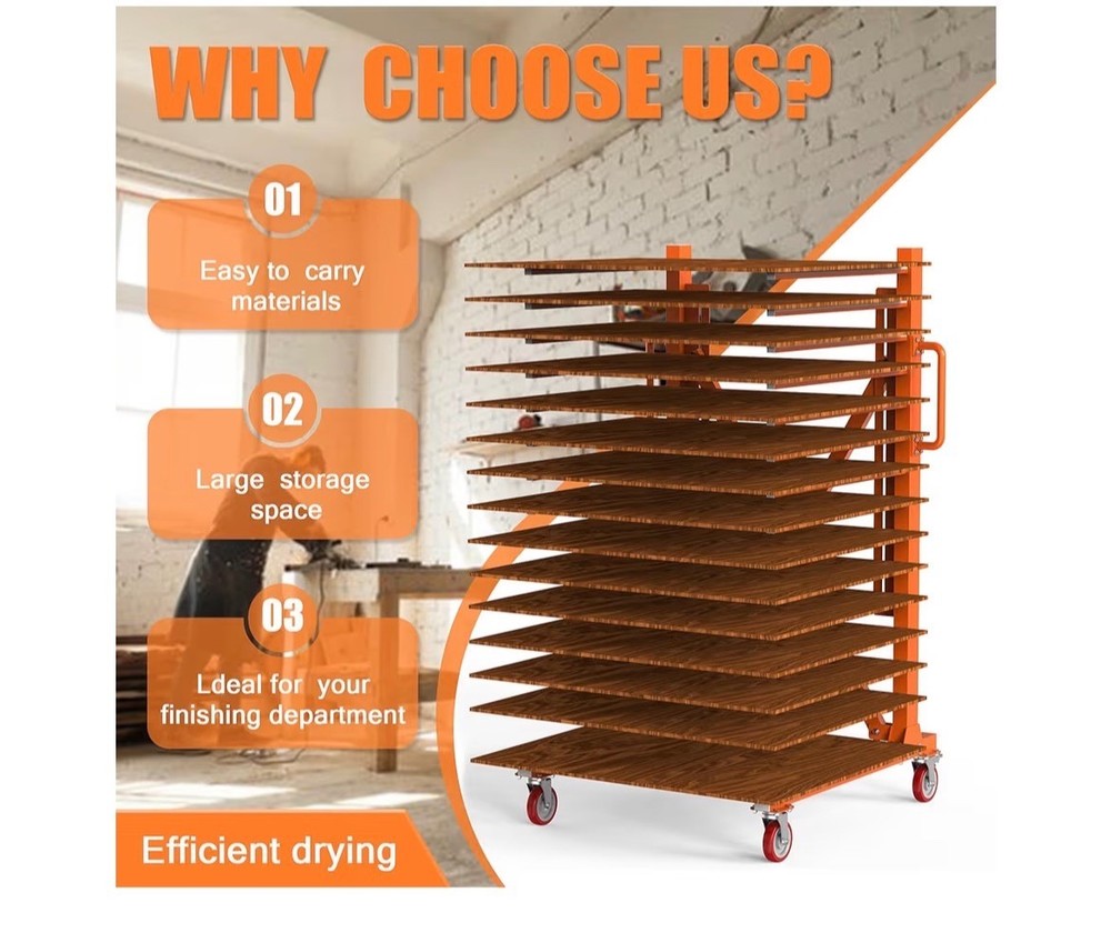 15-Tier Paint Drying Rack with Wheels, Adjustable Width 12"-58", Heavy...