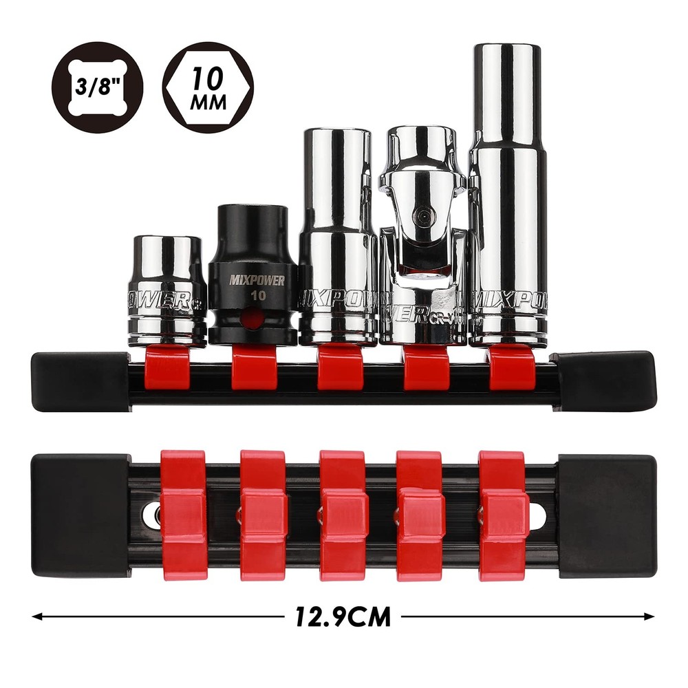 5pcs 3/8" Drive 10mm 6 Point Single Size Socket Set 10mm Socket Set Magnetic