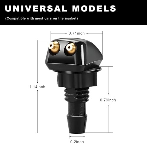 2 PCS Front Windshield Washer Nozzles, Double-Hole Windscreen Washer 2PCS