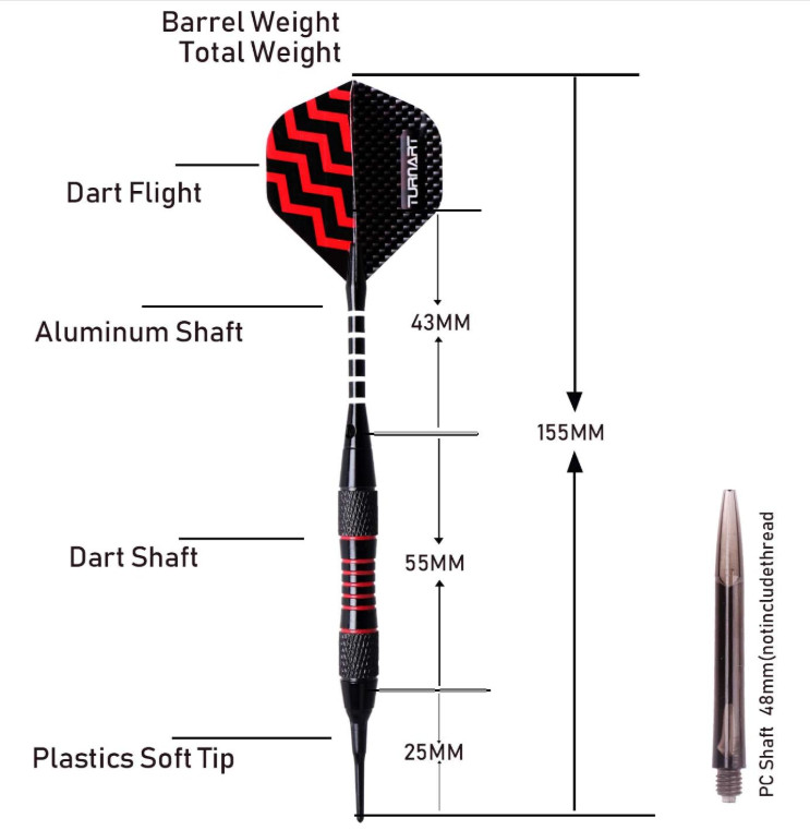 Professional Soft Tip Darts Set 9 Pcs 18g with Extra Tips, Flights & Case