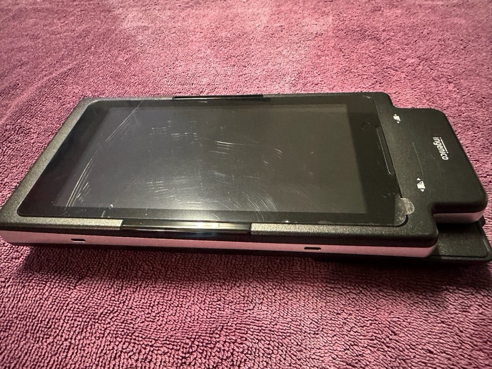 7 Ingenico Moby M70 Touchscreen Payment Terminals,Android Tablets, & 2 Chargers