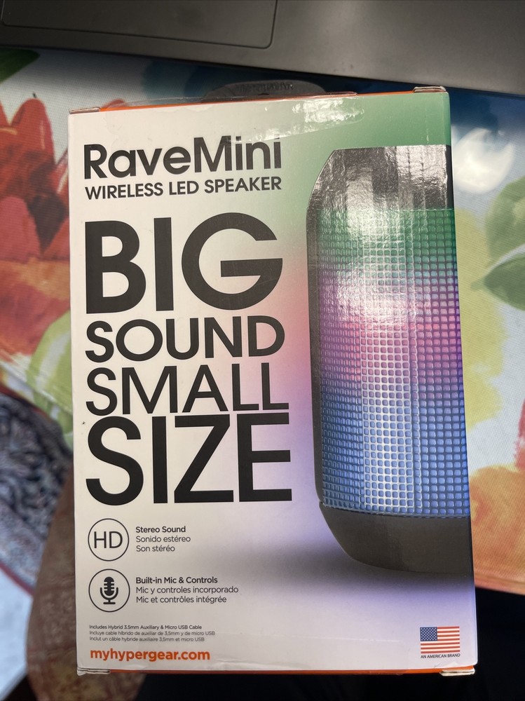 HyperGear RaveMini Bluetooth Wireless LED Speaker [Beat-Driven LED Lightshow]