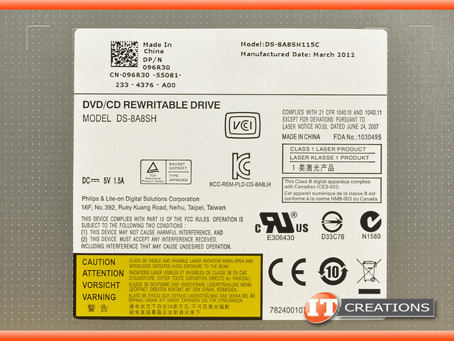 DELL OPTICAL DVD/CD RE-WRITABLE DRIVE DVD MULTI RECORDER 96R30