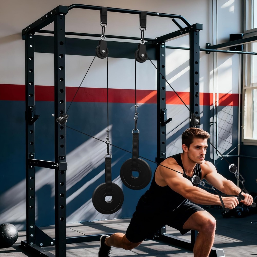 LAT Pulldown Pulley System for Home Gym Cable Machine Pulley Attachment Set P...