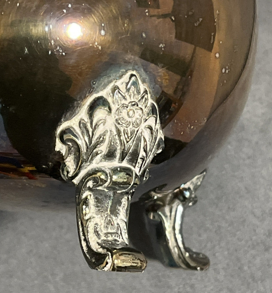 Vintage Oneida Silver Plated Water Pitcher Footed Ice Guard Tarnished