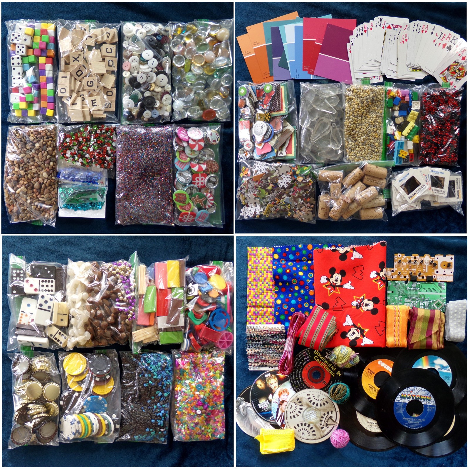 Collage Artist Bulk Supply Lot: 9 LB Box Odd Unique Mixed Craft Supplies Art Set