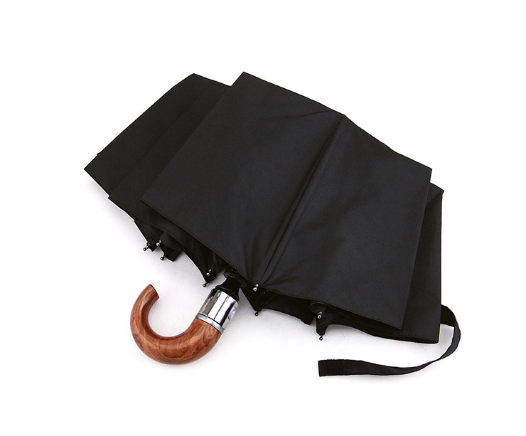 43" Mens Auto Open&Close Stromproof Compact Folding Umbrella Black