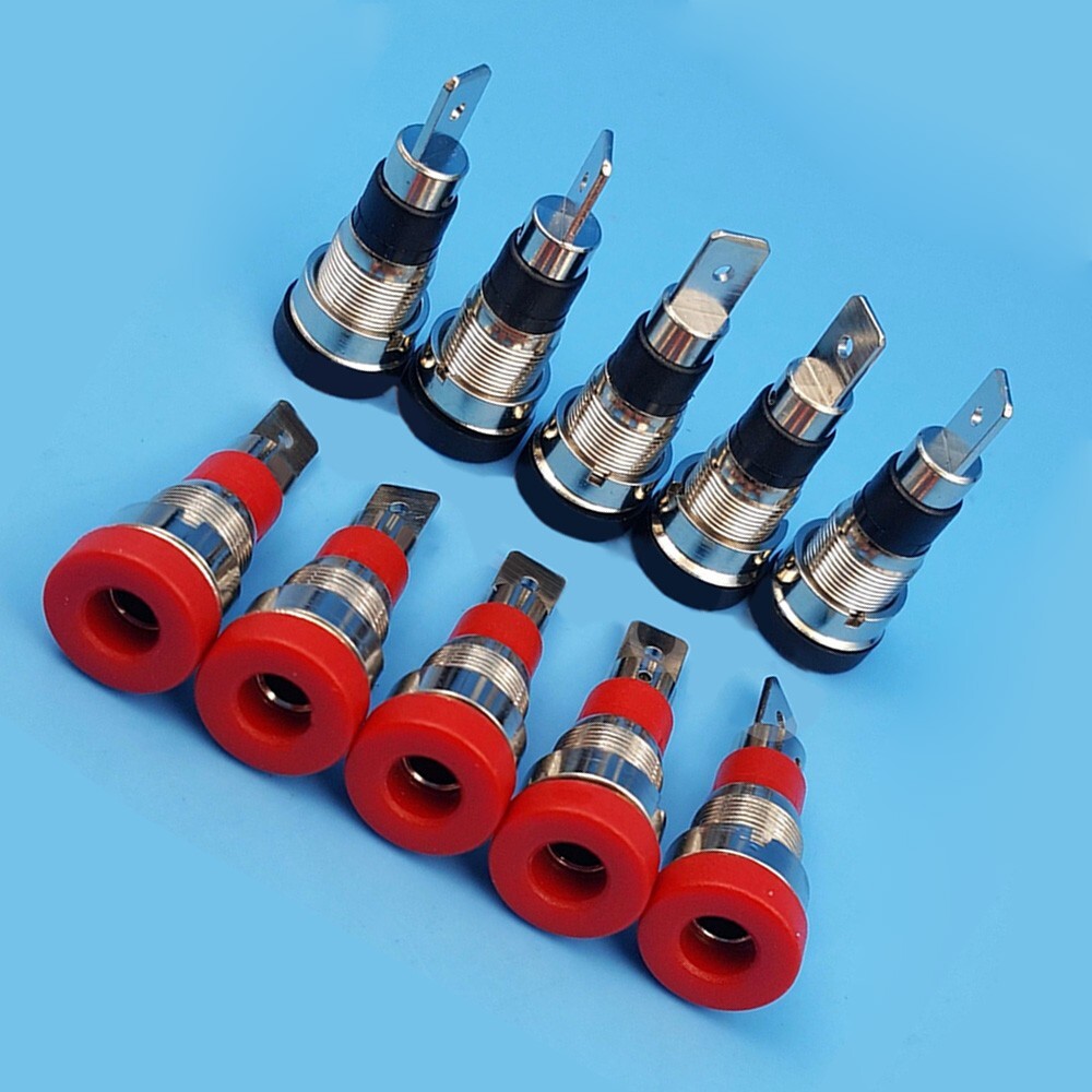 Brass Banana Plug Panel Mount Binding Connector 10Pcs Chassis 30-60VDC Audio