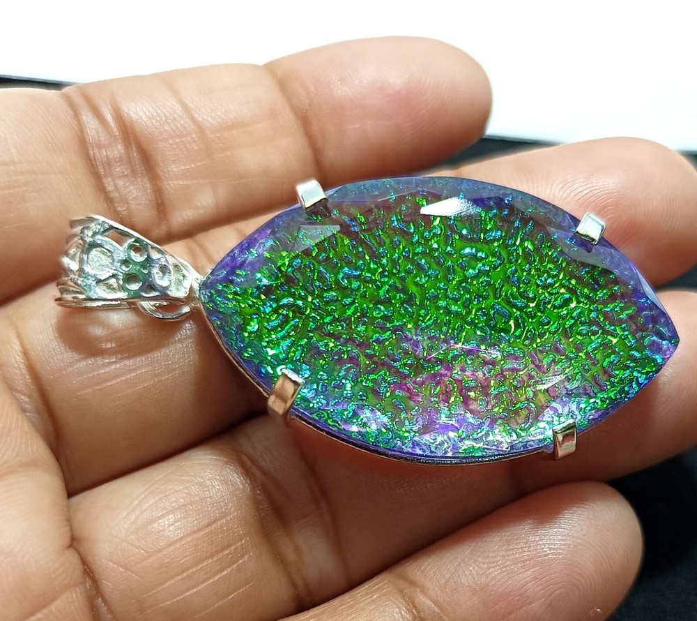 Multi-Color Natural 93.75 Ct Opal Doublet Pendant 925 Solid Silver Gemstone