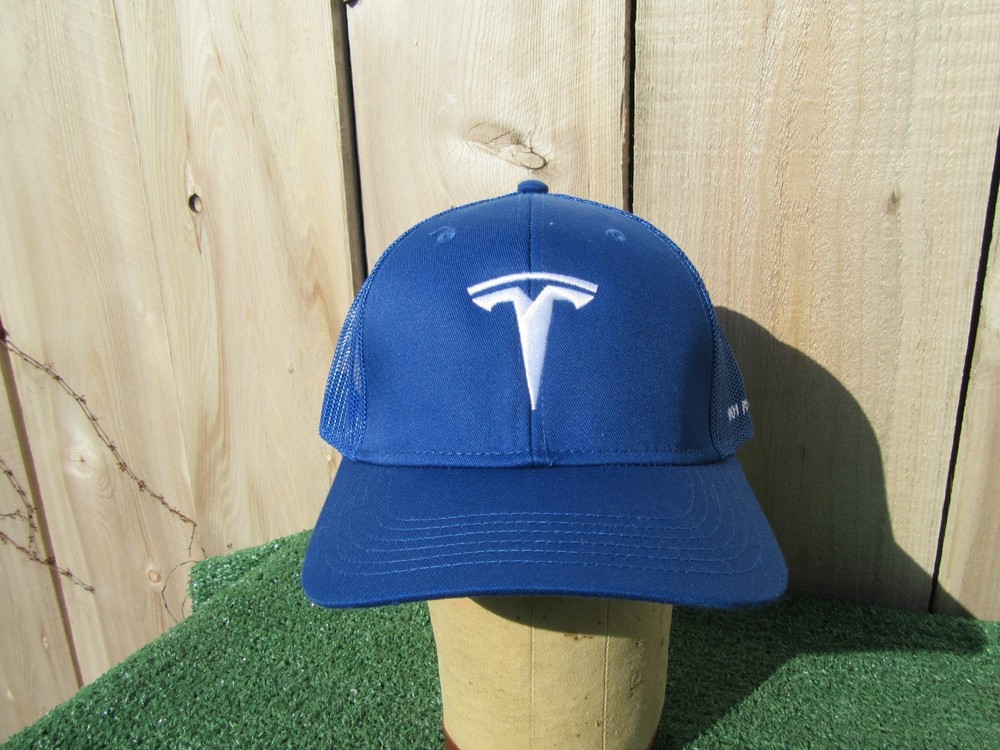 Tesla Employee Blue Snapback Baseball Hat Trucker Cap