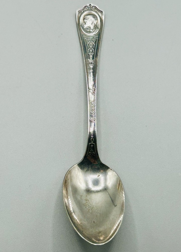 Silent Film Star RICHARD DIX Sterling Silverplate Spoon w image & signature