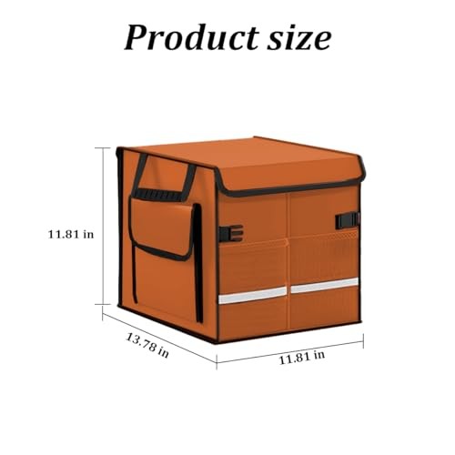 Car Trunk Organizer, Collapsible Multi Compartment Waterproof Sturdy Orange