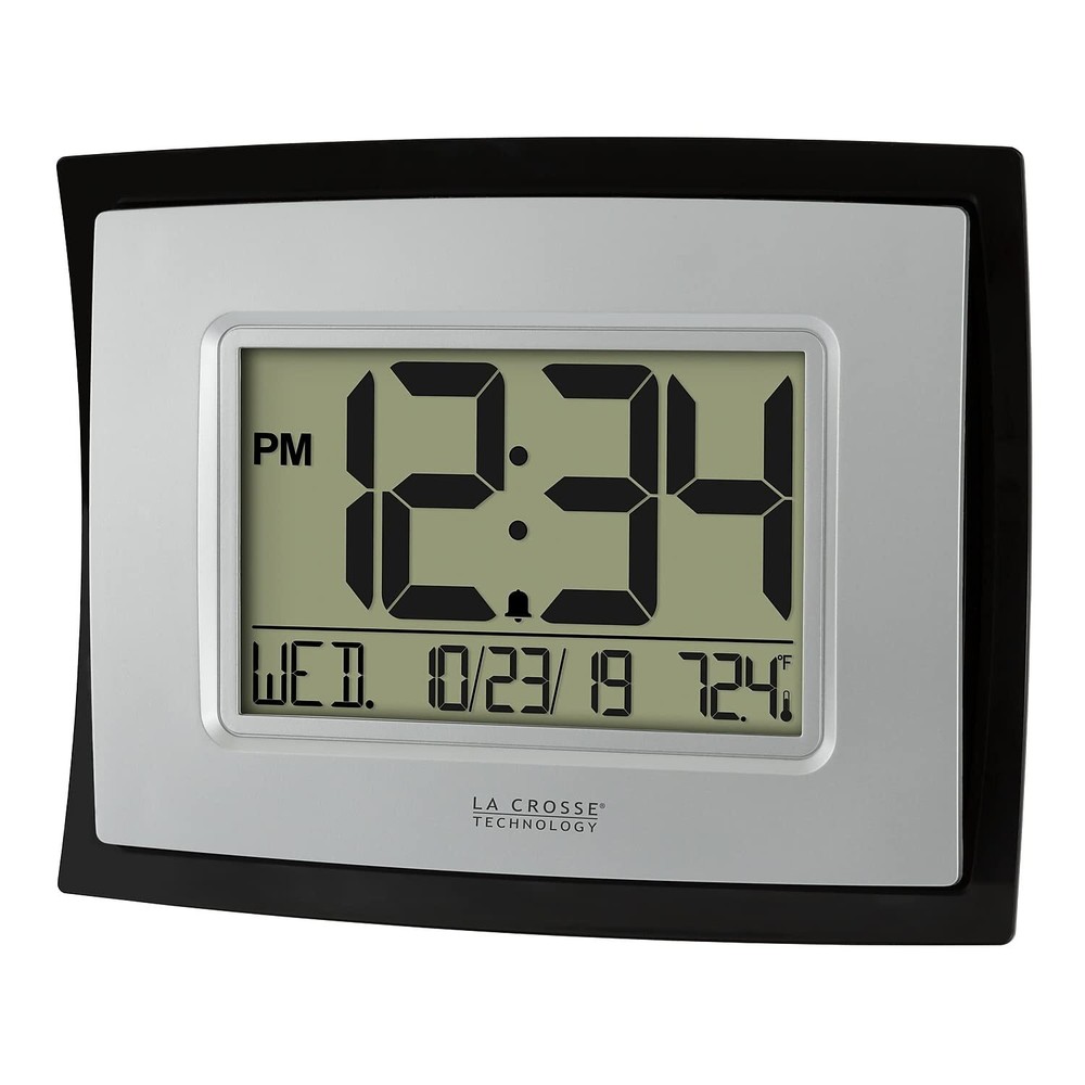 Wt8002u Digital Wall Clock Silver Black