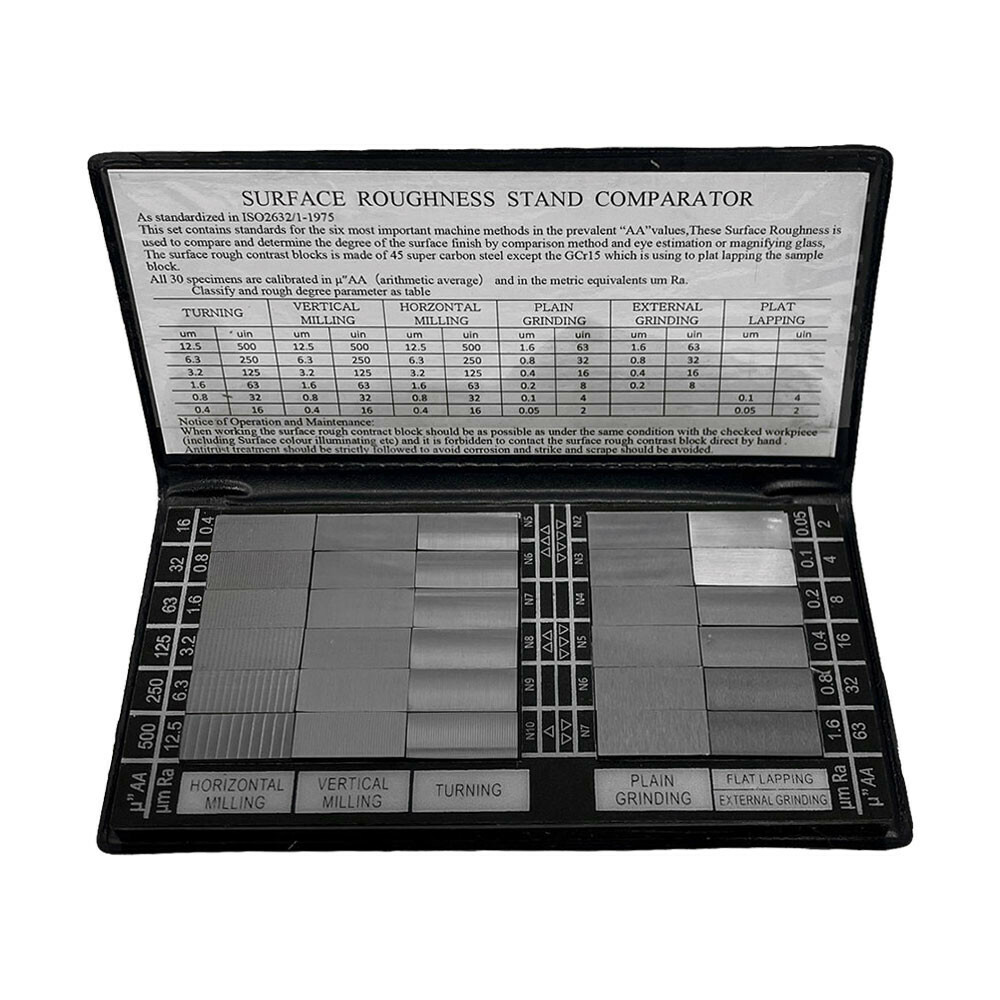 30 Pc Specimen Surface Roughness Comparator Composite Pocket Set Gauge