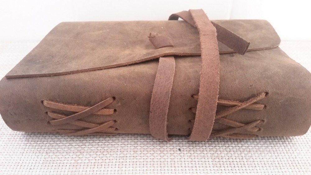 Leather Journal Writing Notebook Vintage Look Handmade Bound Notepad Pre-owned