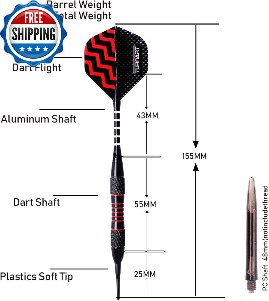 Darts Plastic Tip Professional Soft Tip Darts Set for Electronic Dartboard...