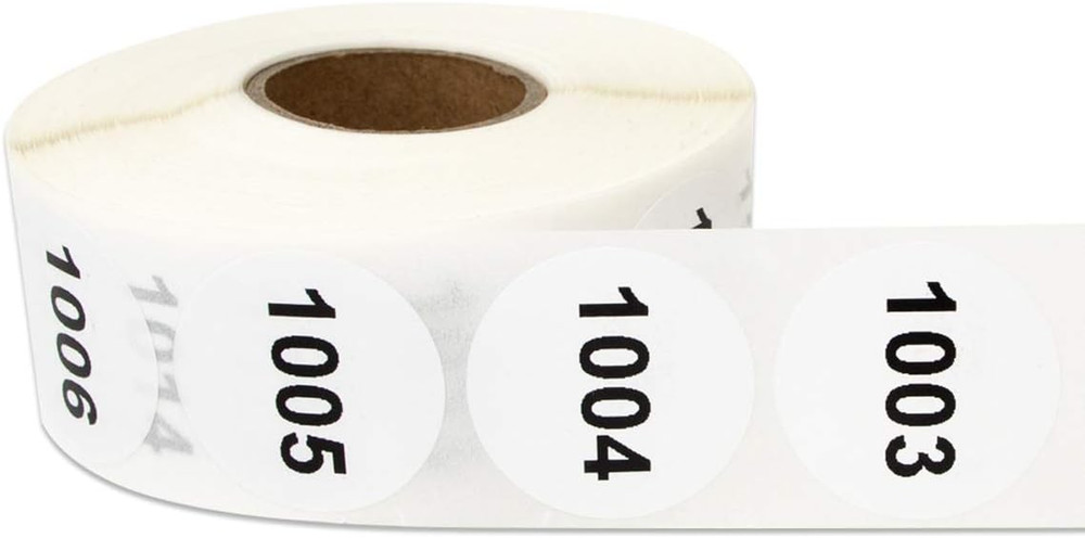 5 Rolls - Consecutive Number 0001 to 5000 Label Bundle for Inventory Counting Wa