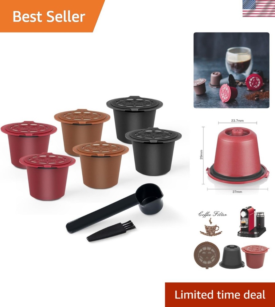 Refillable Coffee Pods Compatible with Nespresso OriginalLine - 6 Count