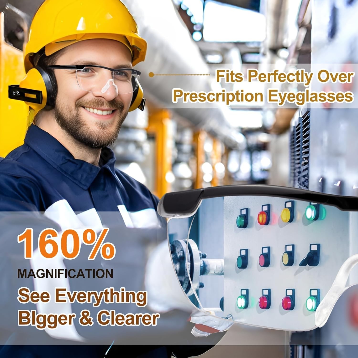 Big Vision Glasses HD Magnifying Eyewear Eye Care Make Everything Bigger Clearer