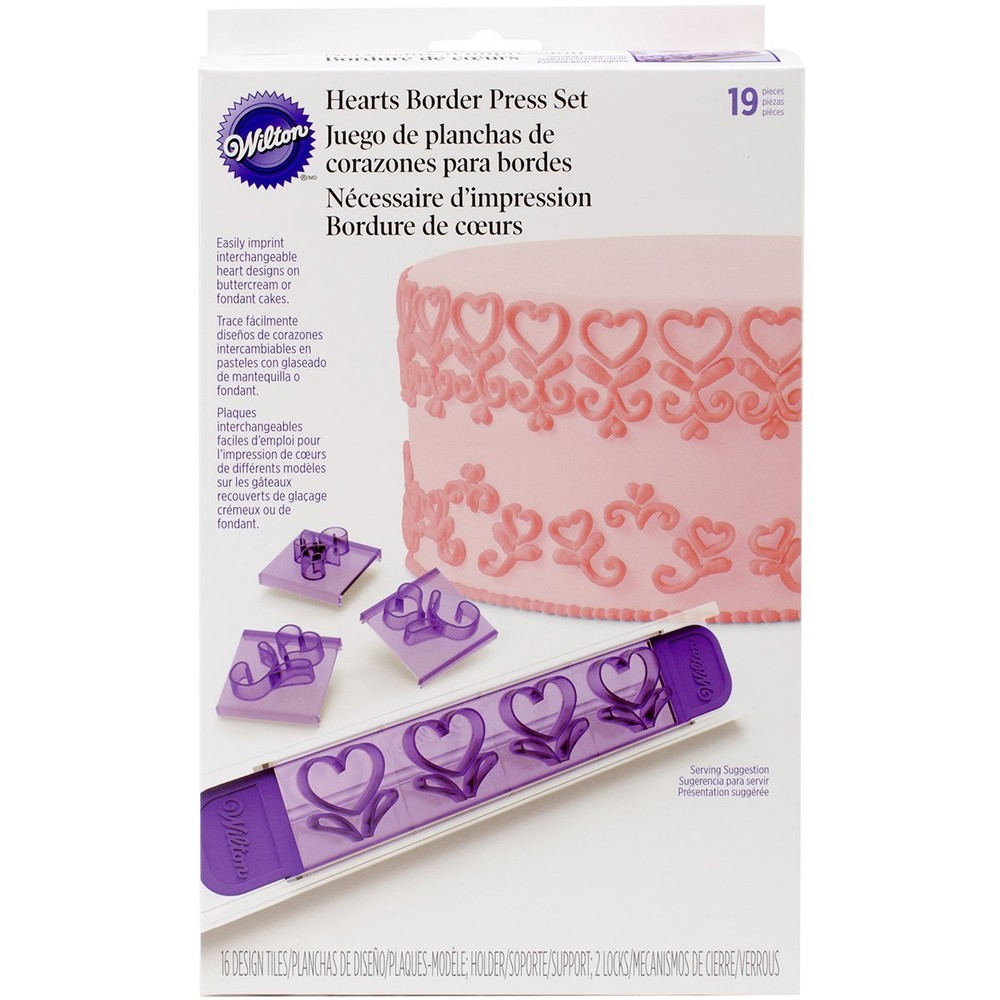 Wilton 19-Piece Hearts Borders Design Press set