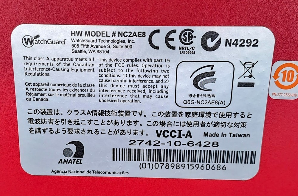 WatchGuard Firebox M300 Network Security Appliance NC2AE8