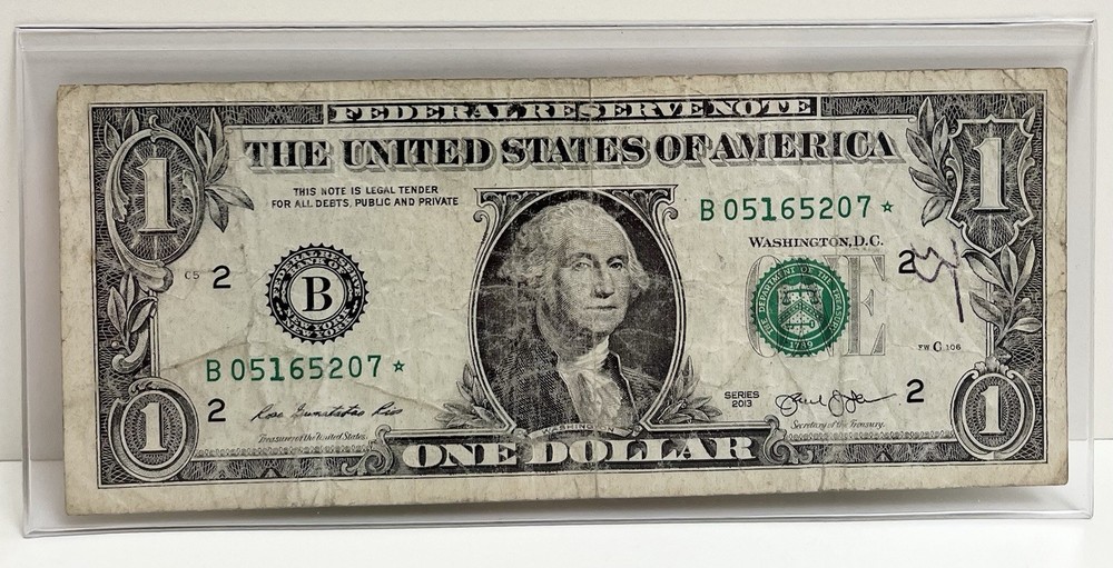 $1 2013 B Duplicate FW Star Note B05165207