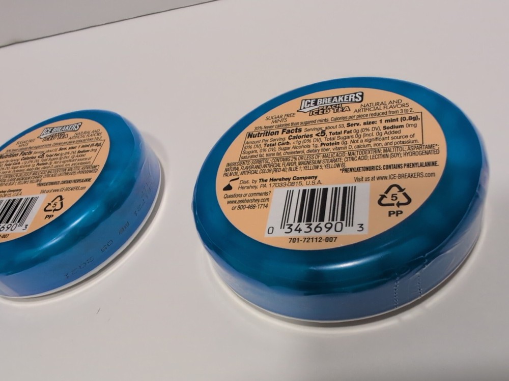 2 Pack Discontinued Ice Breakers Peach Iced Tea BB 05/21 Mints