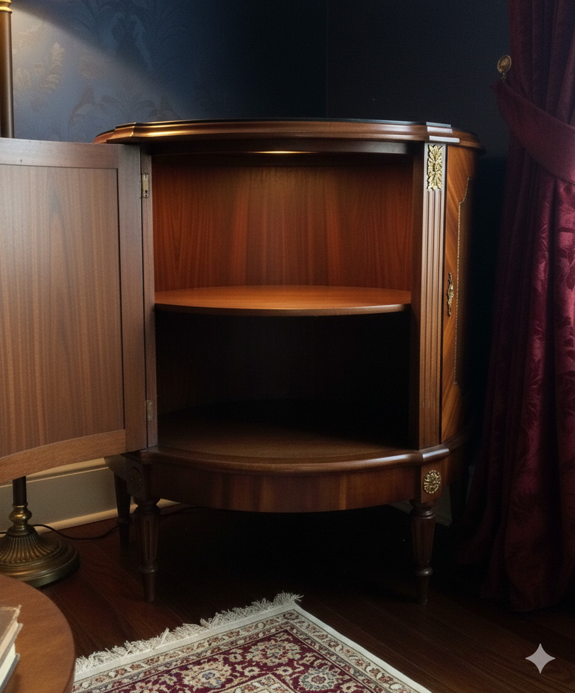 Modern Glass Top Console Table: Walnut Sideboard Buffet and Entryway Server Cred