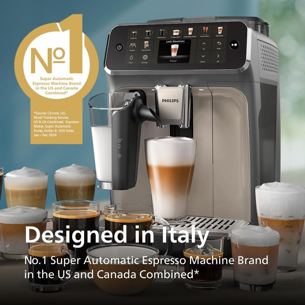 Philips 5500 Series Fully Automatic Espresso Machine - LatteGo Milk System,
