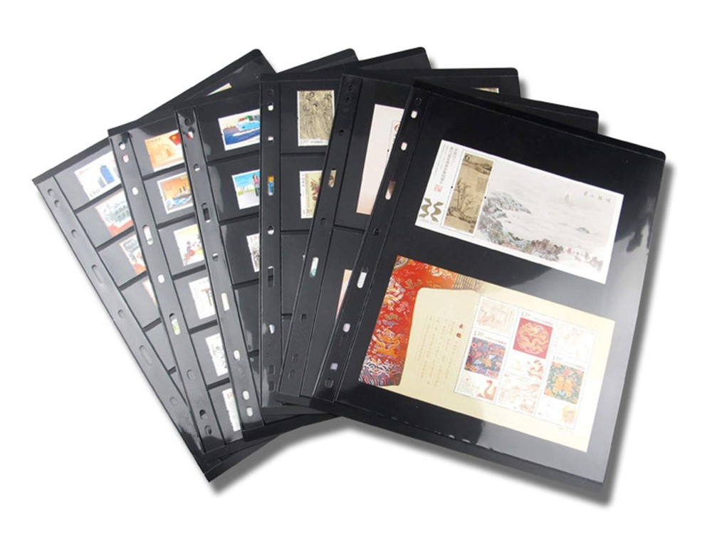 20 Sheet Stamp Pages, 3 Rows Pages for Stamp Collectors, 9-Hole Standard Page...
