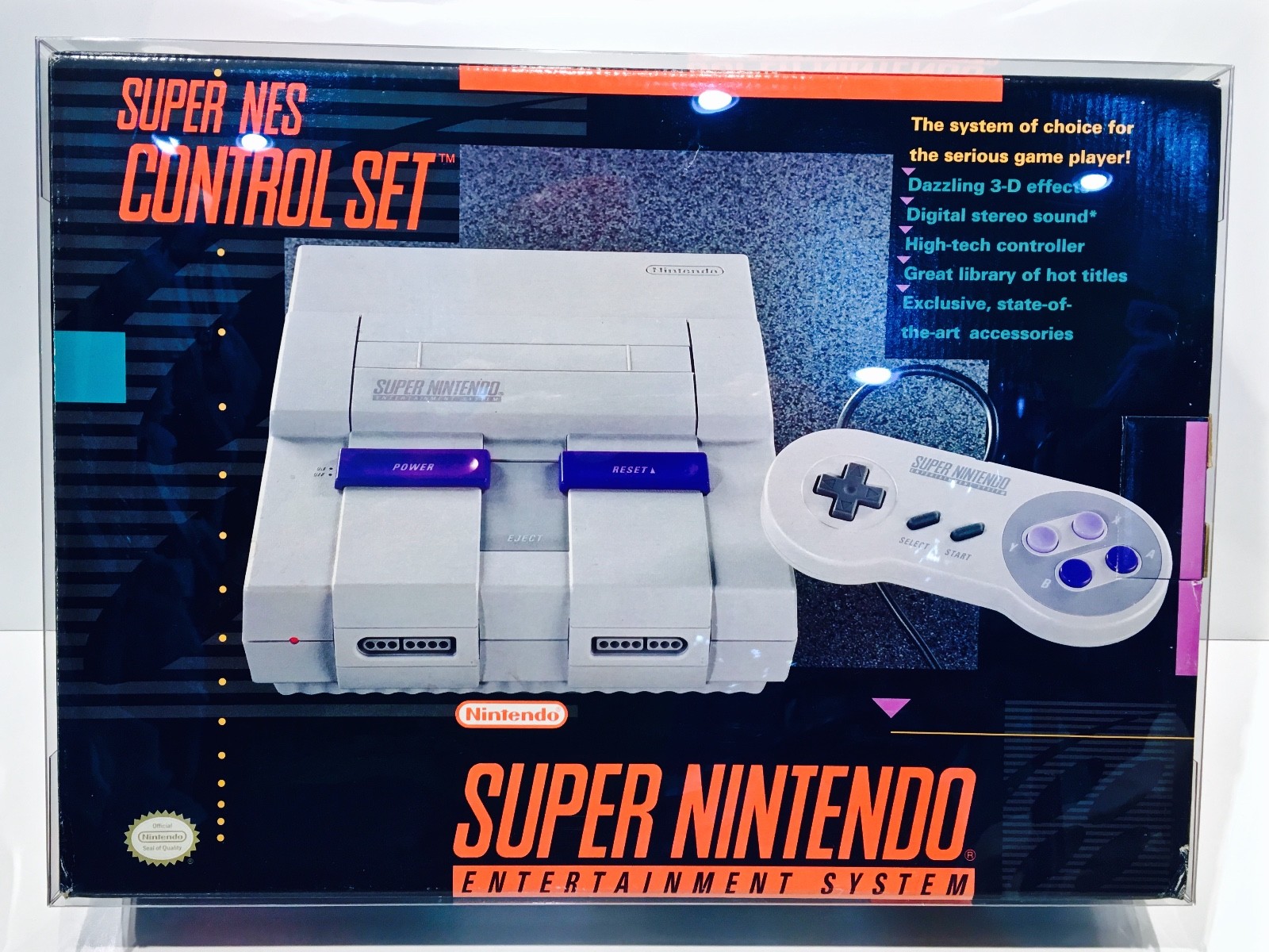 1 Console Box Protector For SNES CONTROL SET Super Nintendo Display Case Boxes