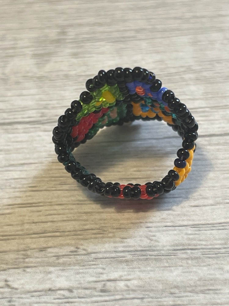 Handcrafted Wide Beaded Boho Ring