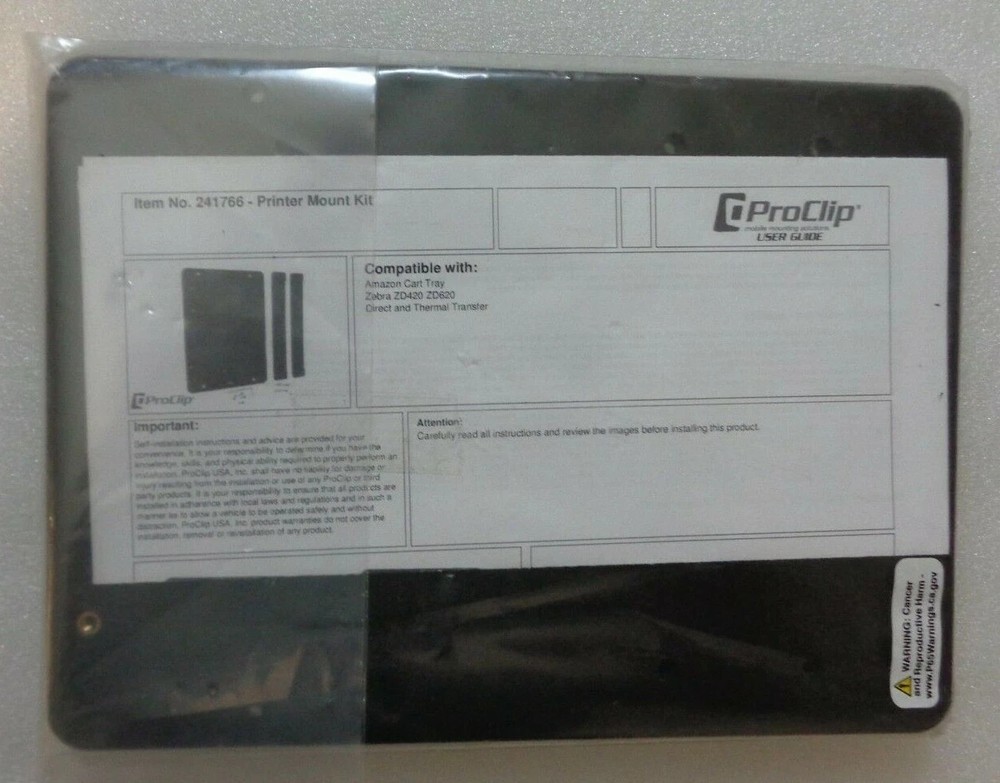 Zebra ZD420 / ZD620 Label Printer Mount Kit, NEW