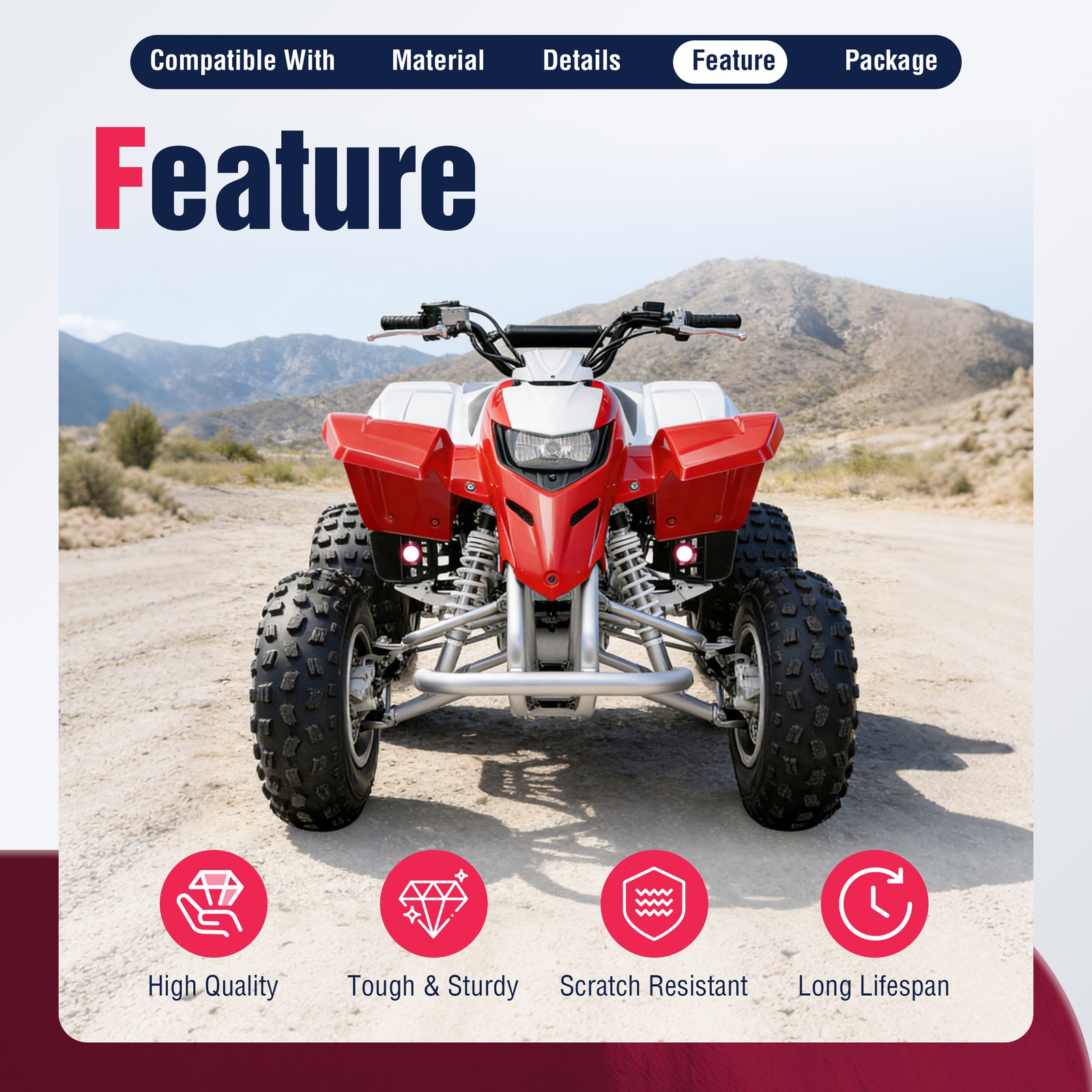 L&R Rear Heel Guards Fender Flaps Pegs For Yamaha Blaster 200 YFS200 1990-2006