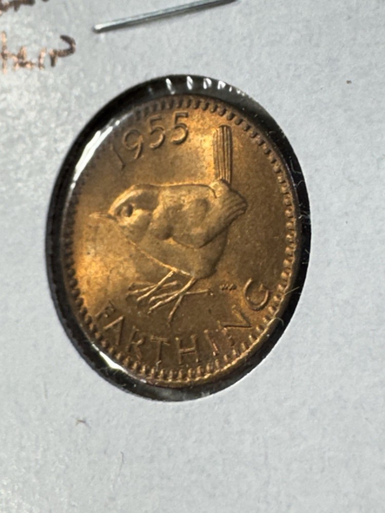 1955 Great Britain Farthing Bronze Coin