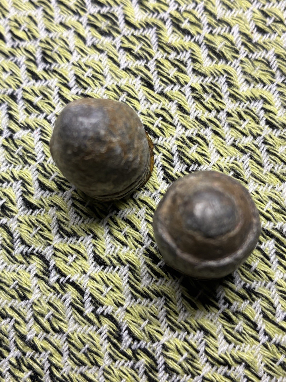 2 Civil War .58 Caliber Minie Ball Bullets ~ Base Marked ~Dug Virginia Relics