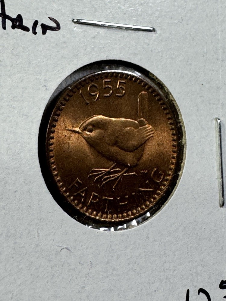 1955 Great Britain Farthing Bronze Coin