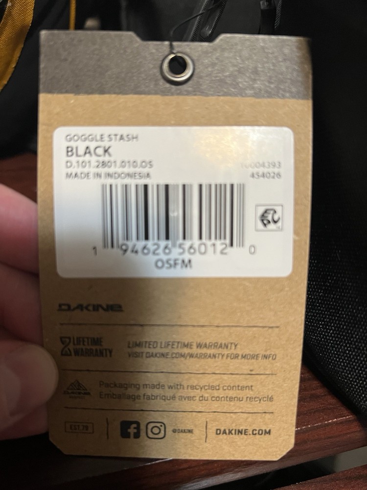 DAKINE Goggle Stash Black Fabric Goggle Storage Case