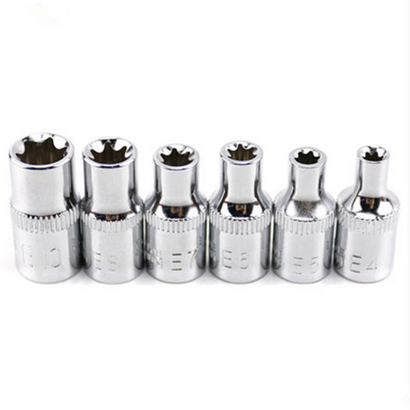 Supplies Drive Sockets Star Silver Steel E4 E5 E6 E7 E8 E10 6pcs High quality