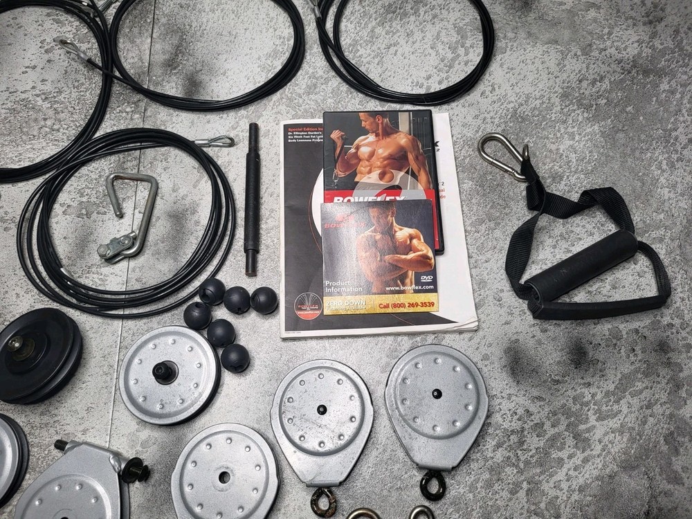 2005 Bowflex Set Cables- Pulley- Hardware- Clips -Handle