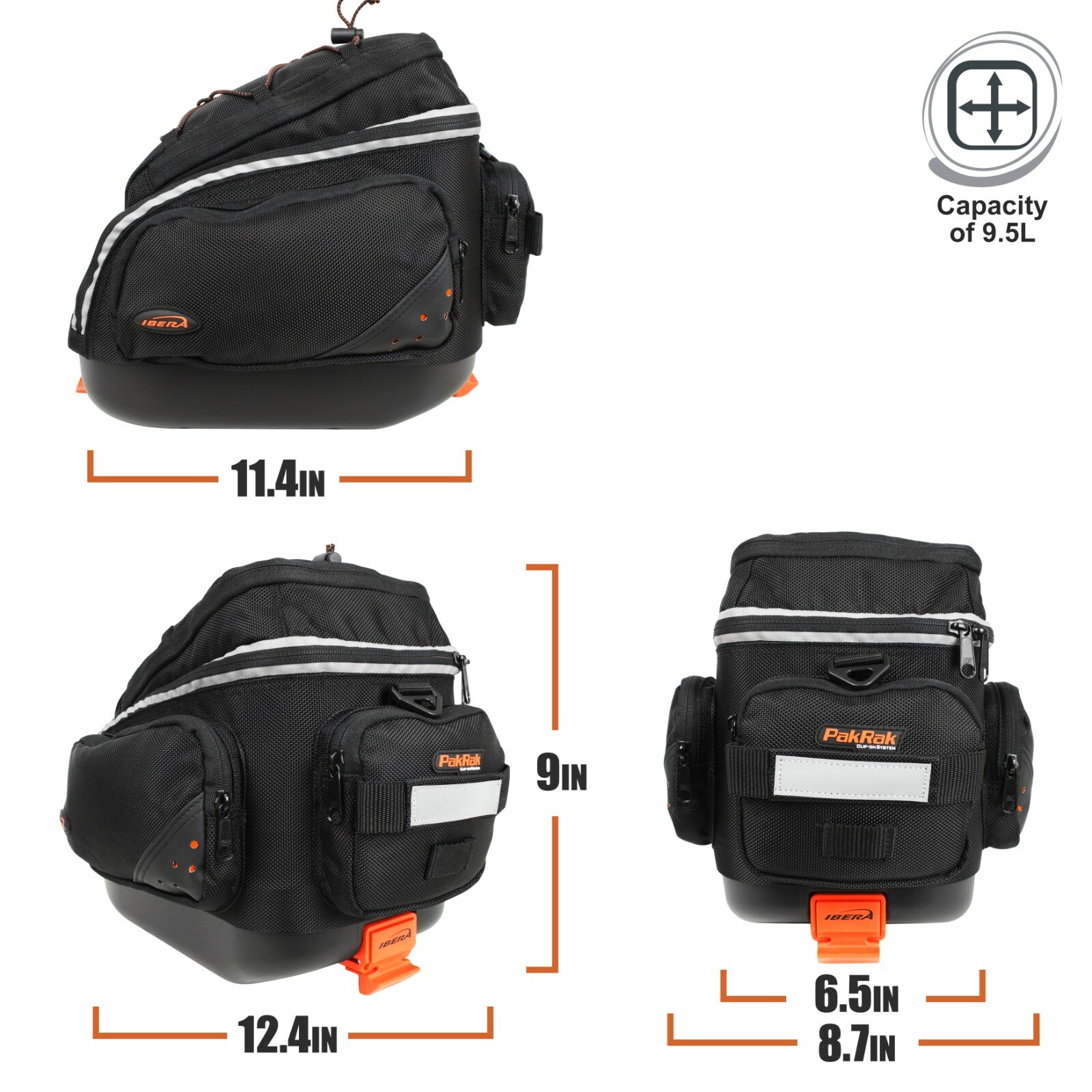 Ibera Bike Trunk Bag Rear Mountain Road Bike Quick-Release Mini Commuter Bag