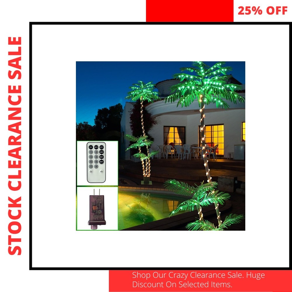 SOSHOT 7FT Lighted Artificial Palm Tree 260 LED