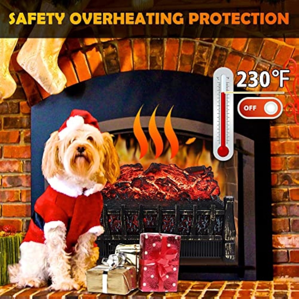Fireplace Insert Heater with Remote,8H Timer, Simulated flame，Open box