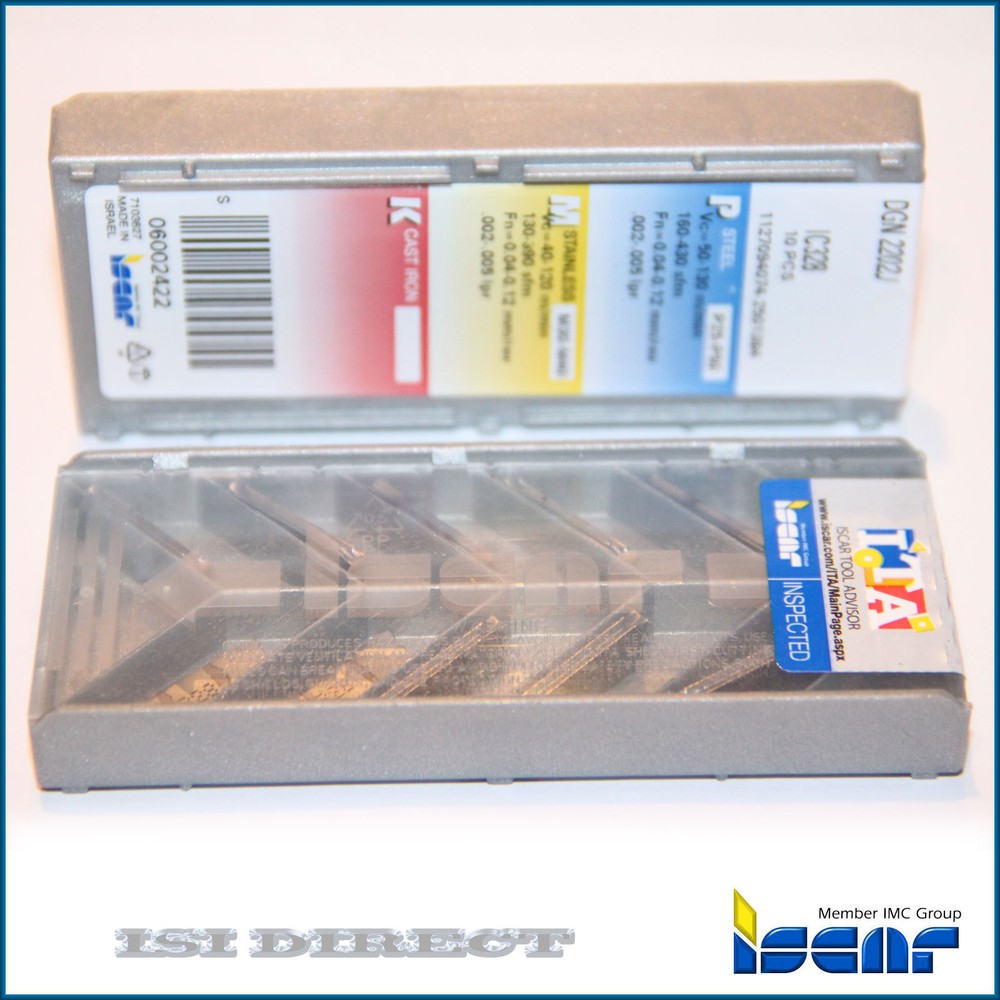 DGN 2202J IC328 ISCAR *** 10 INSERTS *** GENUINE FACTORY PACK ***