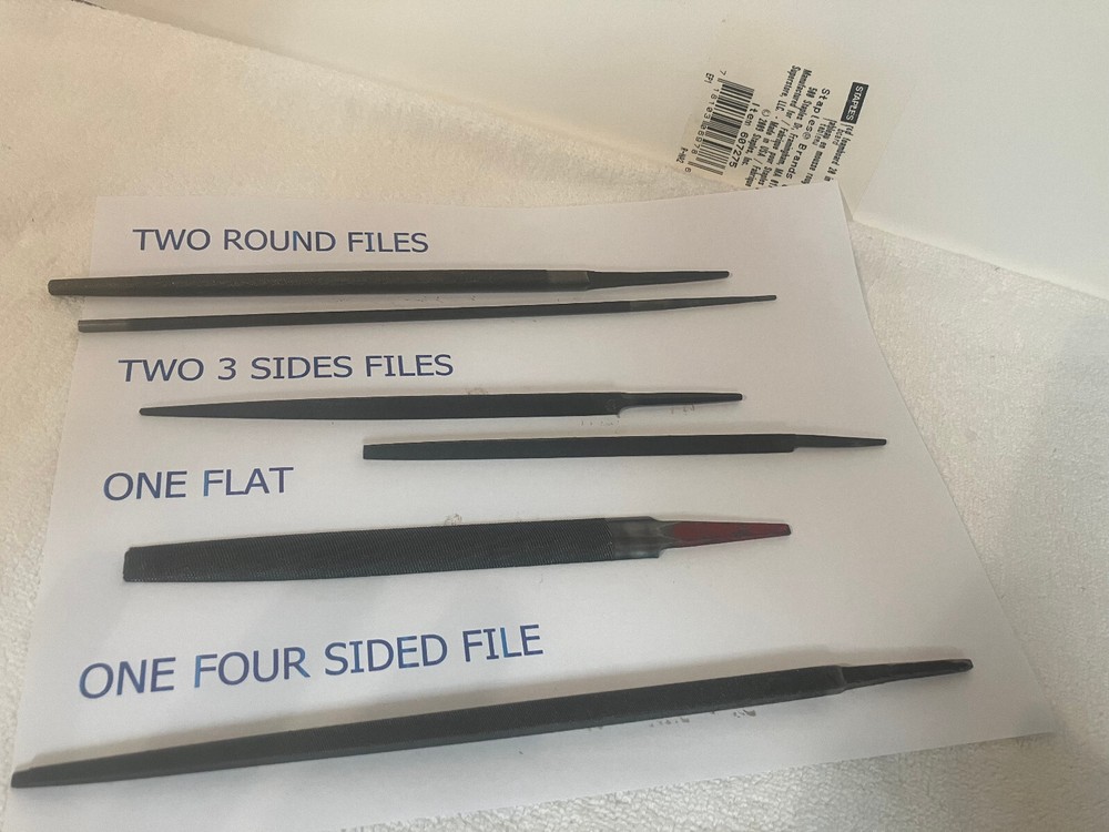 6 Assorted Vintage Files - Round, 3 square, Half Round, 4 Sq, etc.