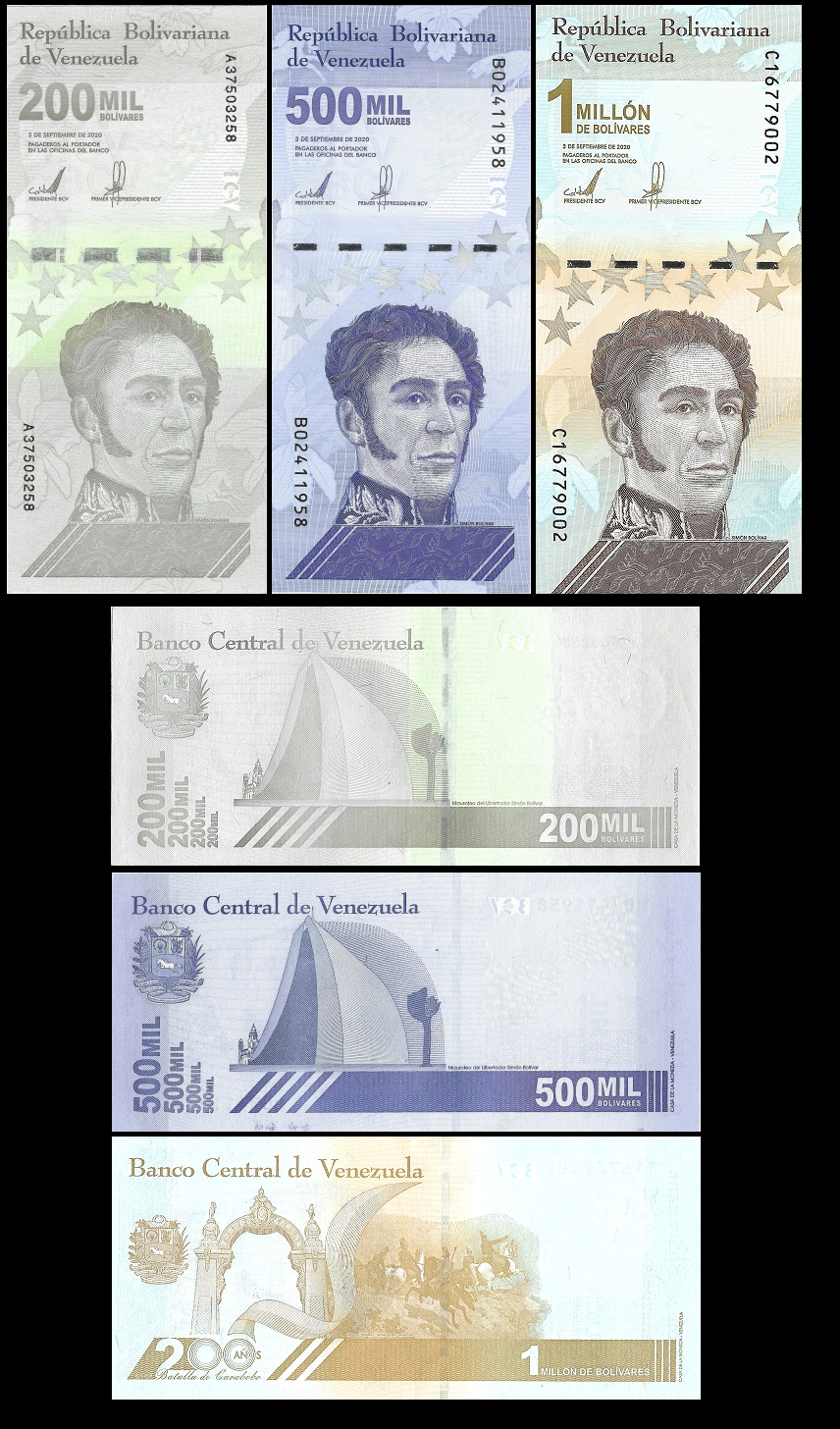 Venezuela Full Set 2 - 100,000 Bolivares, 2-500 Soberanos plus 6 newest -27 PCS